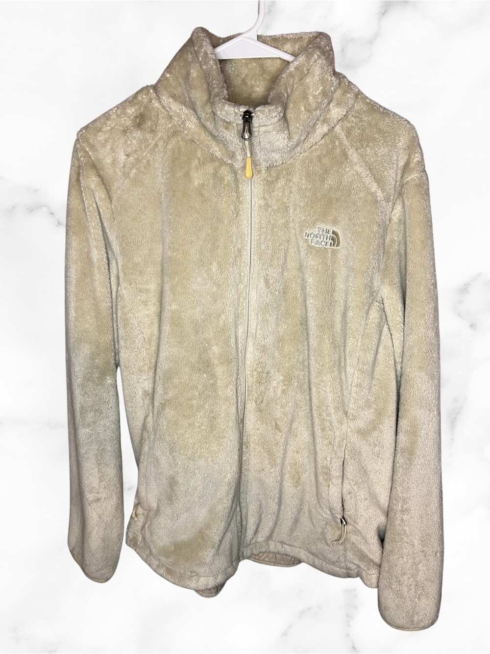 The North Face Osito Women's XL Beige High Pile Fleece Full Zip Jacket FA18